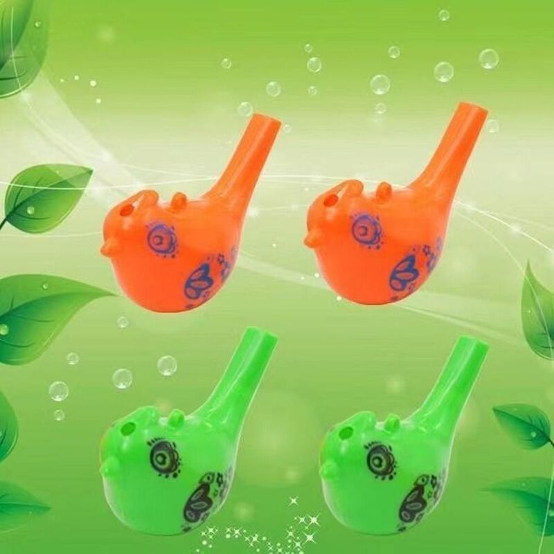 5PCS Funny Water Bird Whistle Outdoor Sports Colored Drawing Musical Toy Plastic Novelty Party Whistles Bathtime