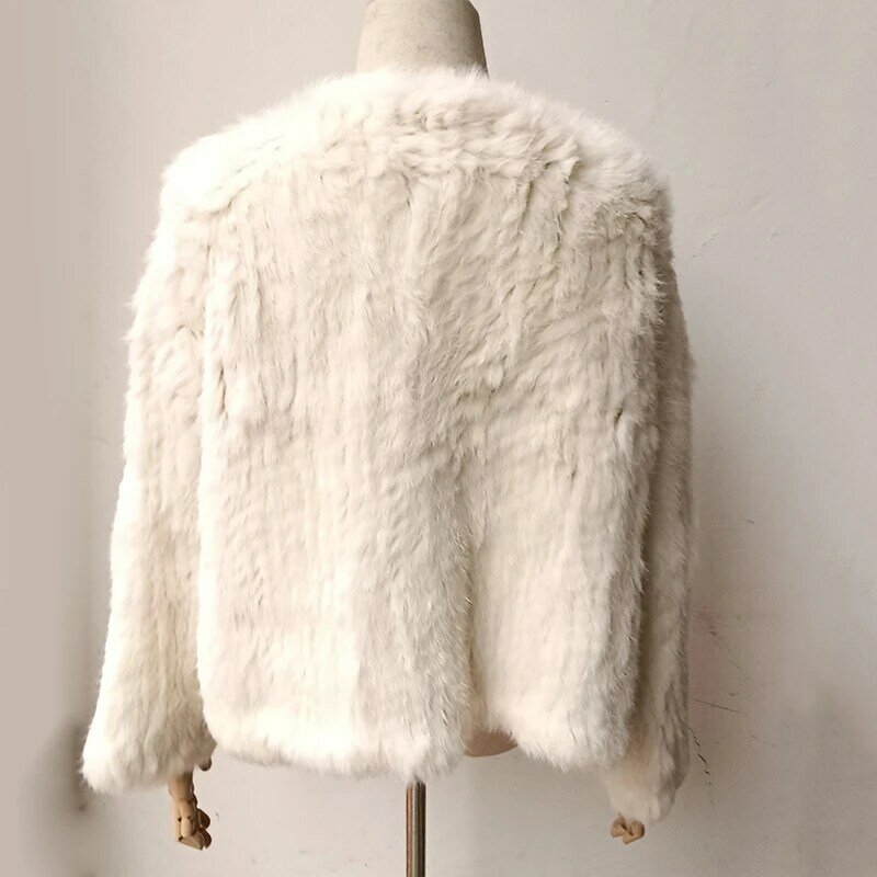 Real Rabbit Fur Coat Women Loose Fashion Warm Thick Genuine Fur Jacket Women Winter Natural Fur Outwear Female Coats