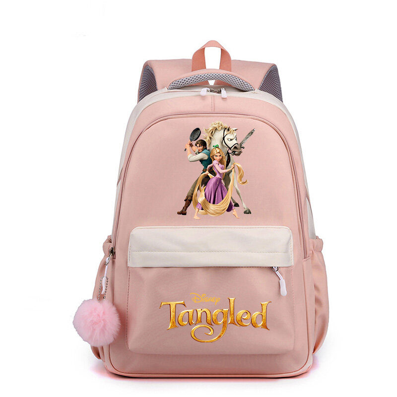Mochila escolar de princesa Rapunzel enredada de Disney, Mochila Popular para niños y adolescentes, Mochila de viaje bonita, alta capacidad