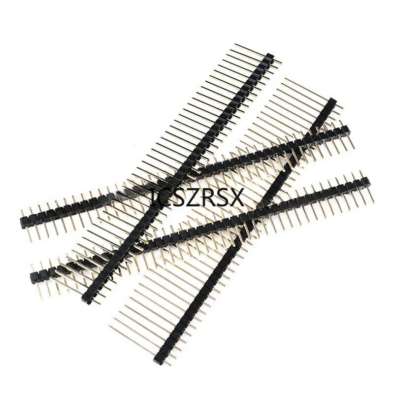 Masculino Single Row Masculino Pin Header, Breakaway PCB Board, Connector Strip Pinheader para Arduino, Long, 11mm, 15mm, 17mm, 19mm, 21mm, 25mm, 1x40P, 10 PCes
