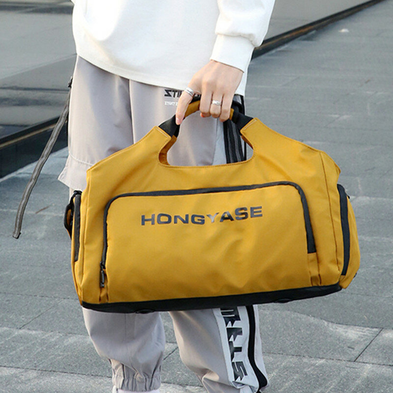 Moda uomo leggero donna borsone borsa a tracolla borsa da palestra Fitness di grande capacità con tasca per scarpe borsa da viaggio per bagaglio a mano maschile