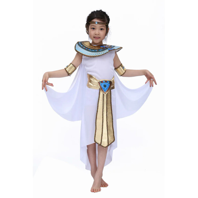 소년 소녀 고대 이집트 파라오 클레오파트라 왕자 공주 코스프레 코스튬, 어린이 카니발 할로윈 액세서리