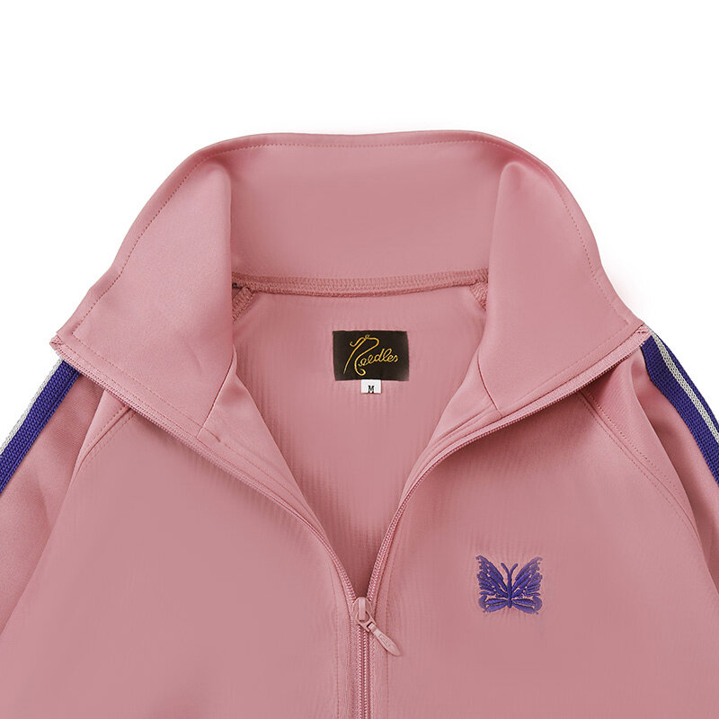 New Pink Nee dles Jacket Sweatpants Best Quality Embroidered Logo Stripe Zip Jacket Mens Womens Sweatshirt