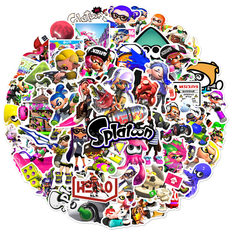 Stiker Anime permainan Splatoon keren 10/30/50 buah stiker ponsel DIY tas koper Laptop sepeda motor mode keren stiker grafiti hadiah mainan anak-anak