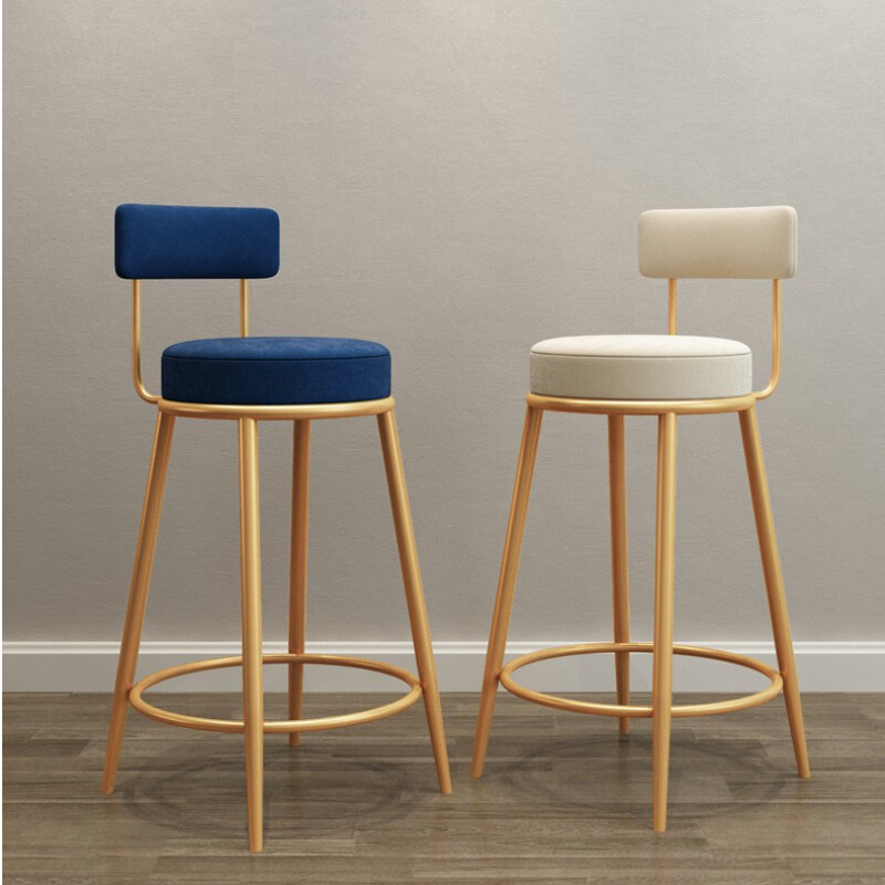 Барные стулья в скандинавском стиле, современные металлические высокие стулья для кухни, бархатные стулья для кафе, рабочая мебель для дома