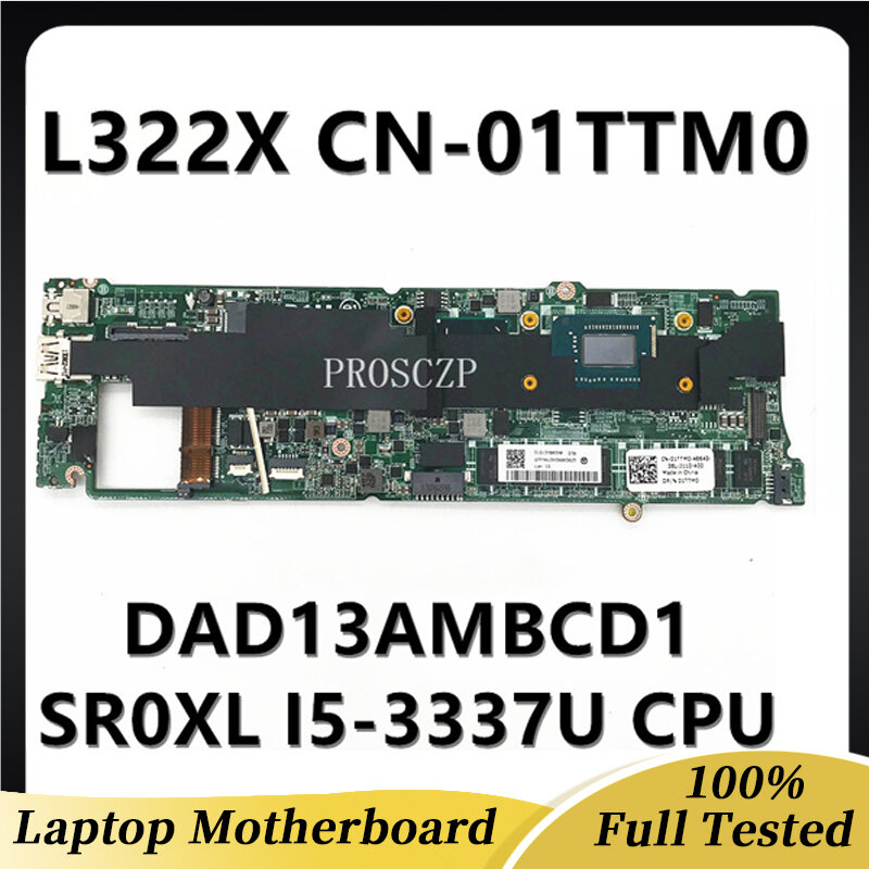 CN-01TTM0 01TTM0 1TTM0 DAD13AMBCD1 고품질 DELL XPS 13 L322X 노트북 마더 보드 SR0XL I5-3337U CPU 4GB 100% Full Tested