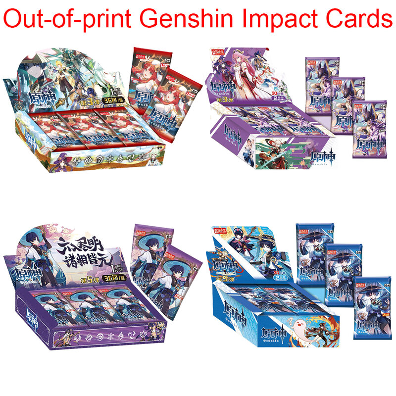 Out Of Print Genshin Impact Cards Anime Game TCG Collection Pack Booster Box Rare SSR Surrounding Toys Children Gift Family