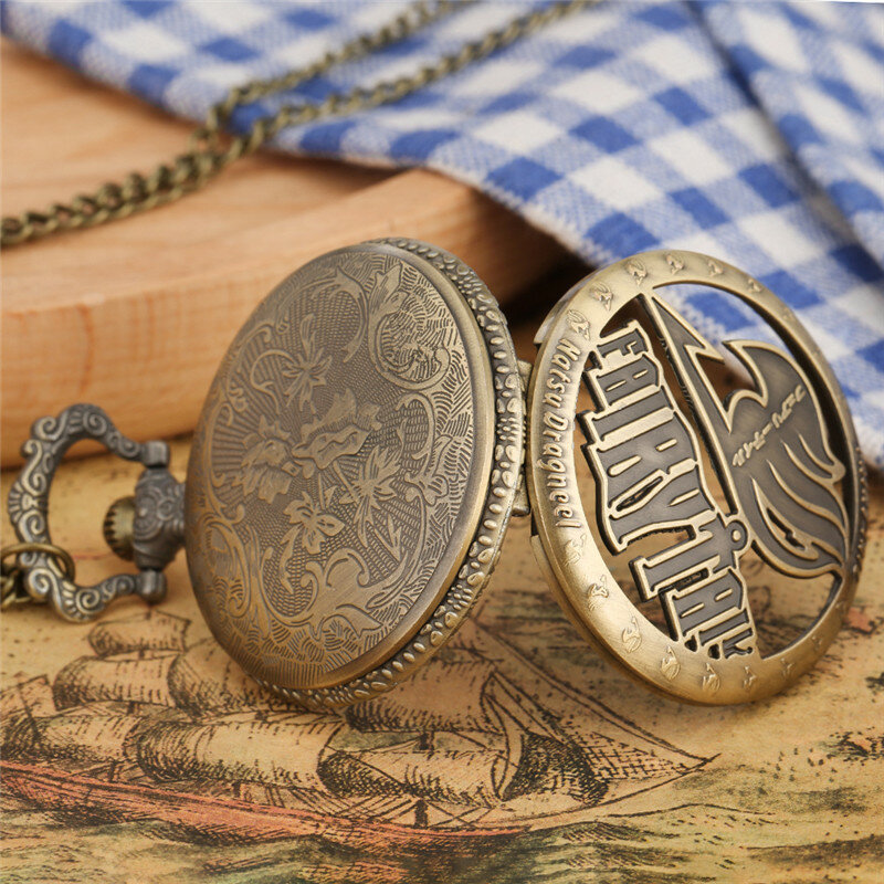 Кварцевые карманные часы для мужчин и женщин, часы в античном стиле с римскими цифрами и цепочкой на цепочке с полым хвостом для косплея в японском стиле аниме