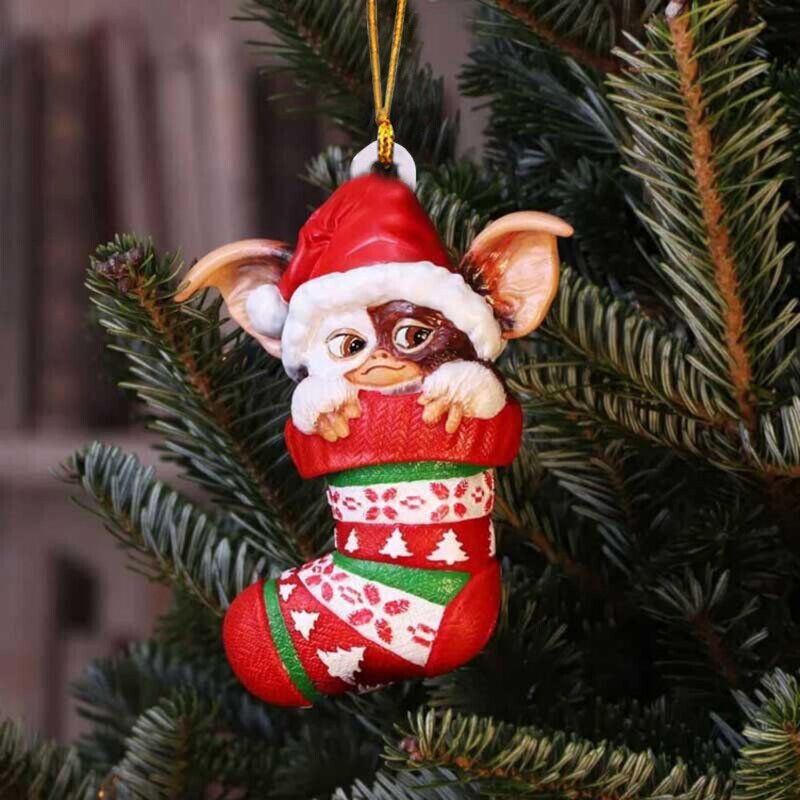 Perlengkapan dekorasi rumah ornamen Xmaxs Tahun Baru liontin pohon Natal ornamen gantung berbentuk anak anjing