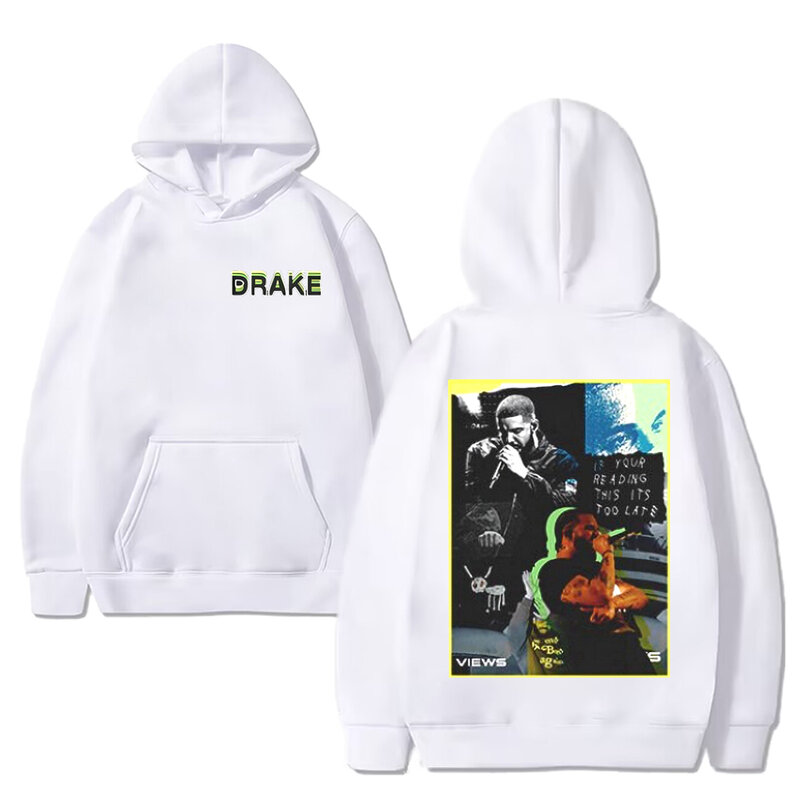 Sudadera con capucha para hombre y mujer, suéter de manga larga con forro polar, estilo Hip Hop de los años 90, informal, a la moda, Rapper Drake