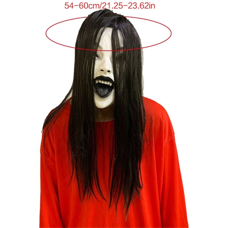 Headwear mulher assustador, cabelo longo assustador feminino headpiece trajes festa Halloween