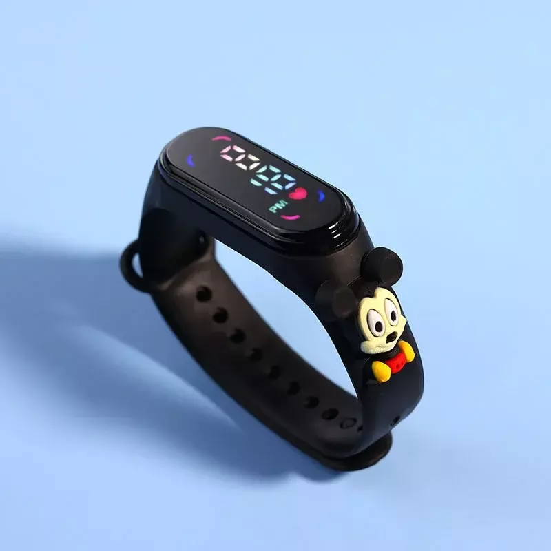 Disney-Relógio Anime Infantil, Mickey, Minnie, Ponto, Xiaomi, Esportes, Toque, Eletrônico, LED, Pulseira Impermeável, Relógio Infantil, Toy Gift