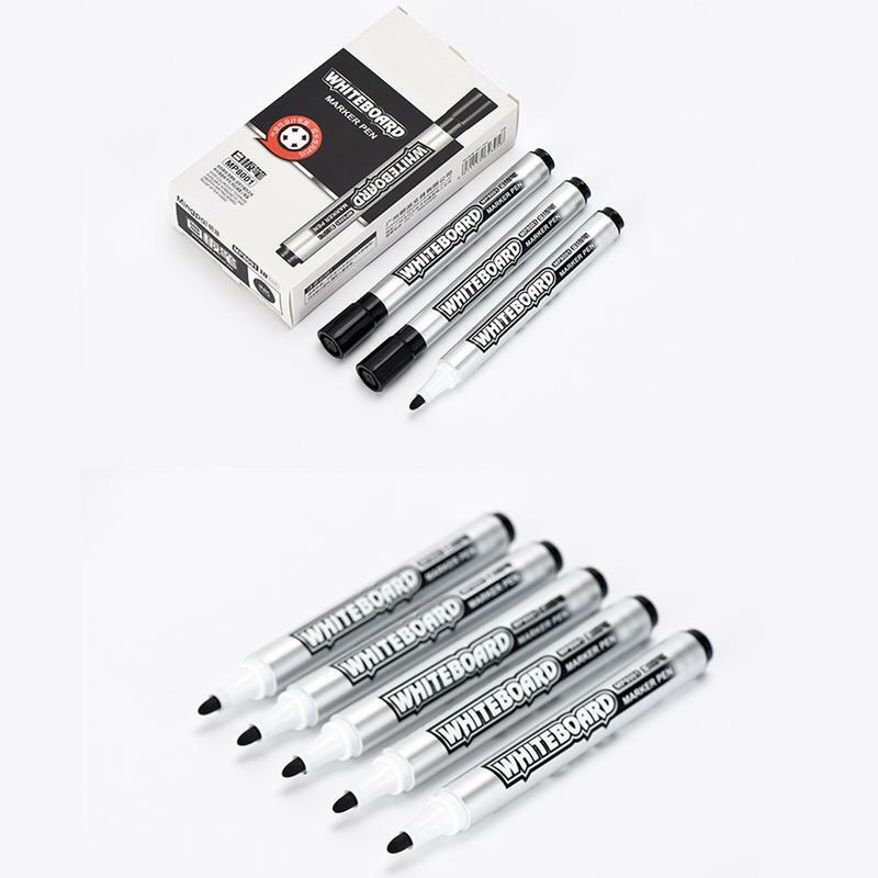 Whiteboard Pens Pack Dry Erase Erasable Markers 10 Pcs Black Whiteboard Markers For Dry Erase & Wet Erase Whiteboard Pens For