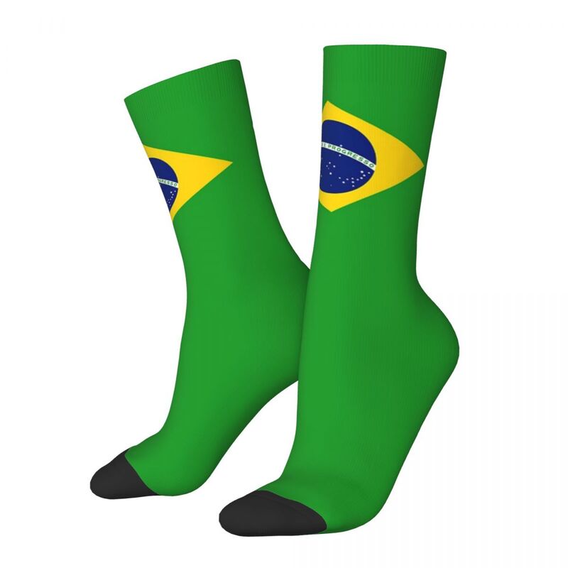 جوارب العلم الوطني البرازيلي للرجال والنساء ، جوارب فائقة النعومة ، طوال الموسم ، إكسسوارات طويلة ، هدايا