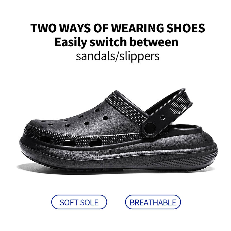 Estate nuovi sandali stampati da uomo scarpe con foro pantofole da spiaggia antiscivolo scarpe da uomo pantofole da esterno zoccoli pantofole da uomo