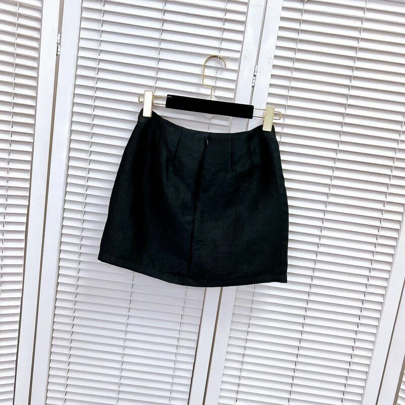 ZZSLUIA-Shorts de cor sólida para mulheres, apliques florais 3D, designer Culottes, saias da moda, roupas femininas