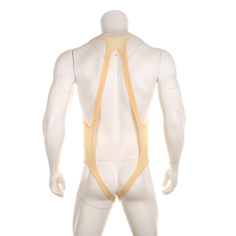 Men's Sexy Bodysuit Lingerie Open Butt Leotard Gay Jumpsuit Mankini Wrestling Men Breathable Strap Costume Exotic Underwear