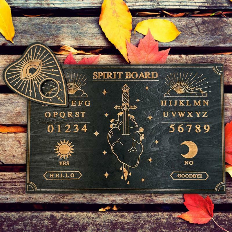 Tablero de adivinación con letras, tablette de madera con mensaje de creador de decisión metafísica, suministros de bruja para decoraciones de espíritu, regalos