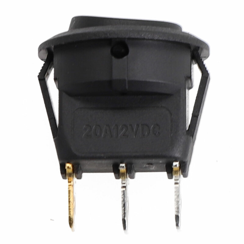 ウォーキング用の黒のラウンドスイッチ,取り付けが簡単,前面と背面,20アンペア,3x2cm