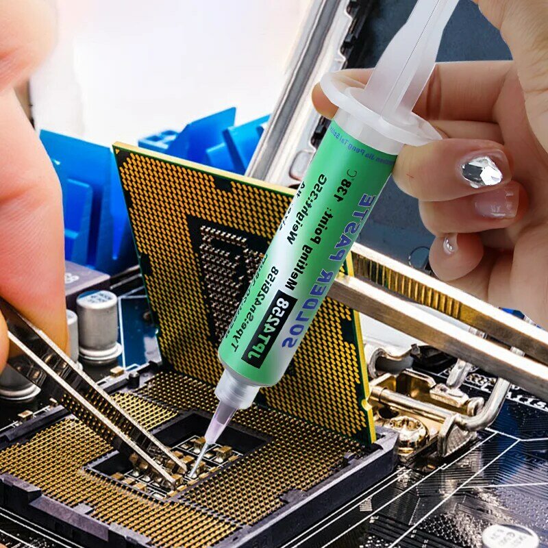Sn42bi58 Syringe Flux 138℃ Low Temperature Lead-free Solder Paste For Phone Component Repair Welding Components No Clean