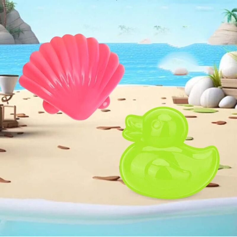 Beach Sand Play Toy Set com balde, Desenhos Animados Pais-Filhos, Pá de praia, Interativo, Diversão, 6pcs