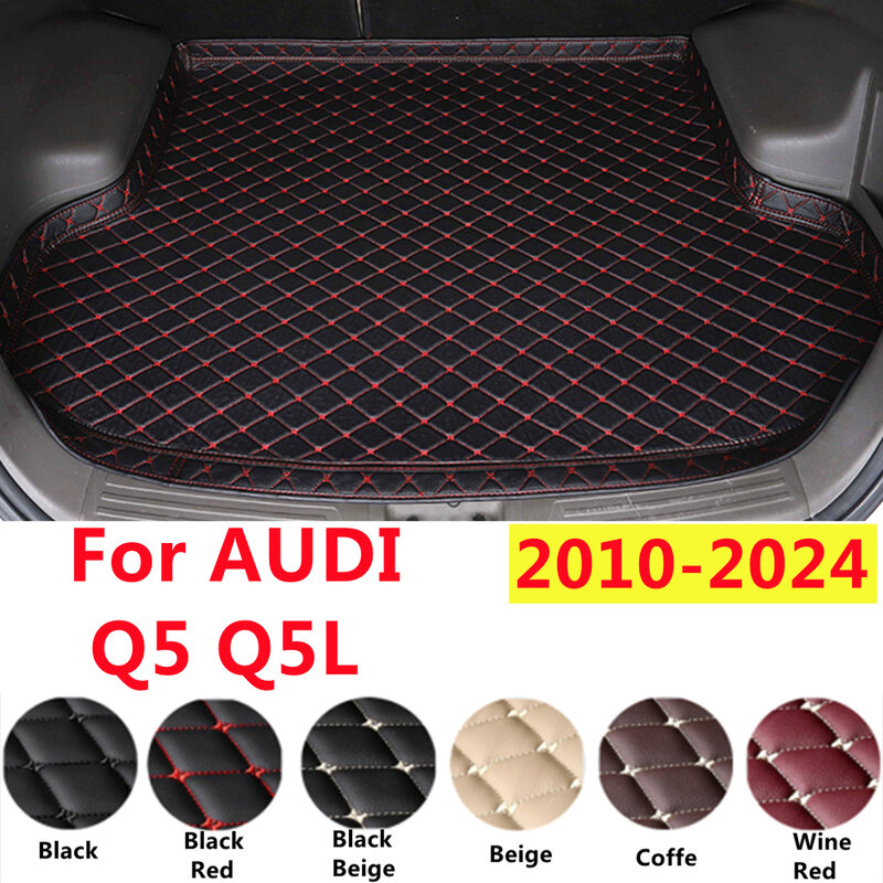 Alfombrilla de maletero de coche de lado alto de cuero SJ XPE para AUDI Q5 Q5L 2024 2023-2010, accesorios para automóviles, revestimiento de carga, Alfombra de maletero trasero impermeable