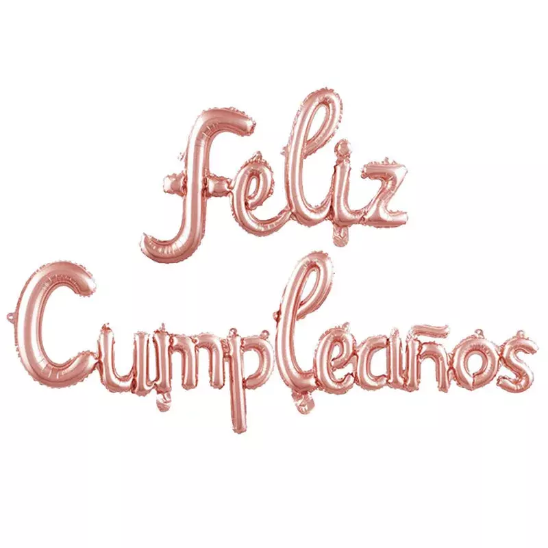 Letras de feliz cumpleaños en español, globos de aluminio, alfabeto unido, decoración de fiesta de cumpleaños, accesorios de fotografía para recién nacidos, suministros