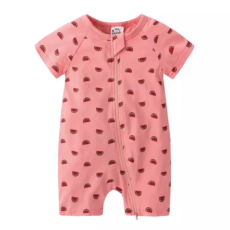 Macacão de manga curta recém-nascido 100% algodão bodysuit, Soft Onesies, macacão infantil, pijamas para meninos e meninas, roupas de bebê