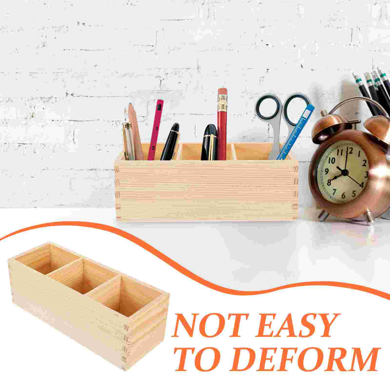 Wood Desk Organizer Wooden Multi-grid Pen Holder Desktop Organizer Cosmetics