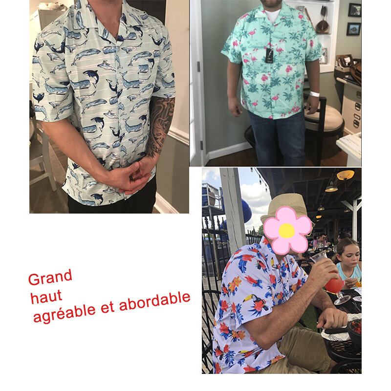 Hawaiian Style 3D T-shirt For Men Fashion Lapel Collar Short Sleeve Shirt Sunset Beach Men's T-shirt Loose Shirt Men's Clothing