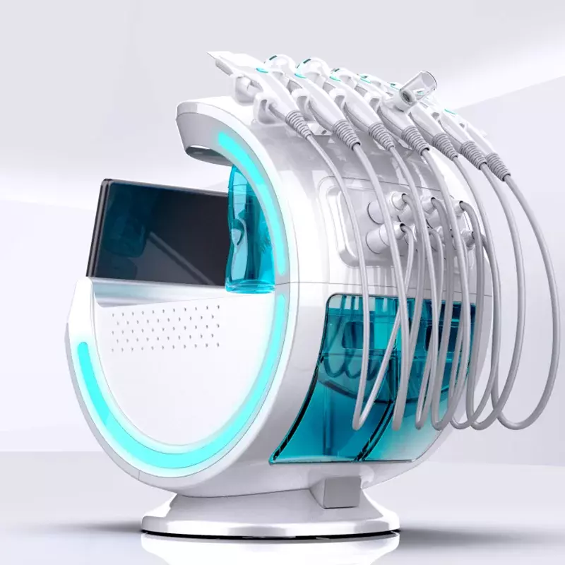 DermDelhi Hydra Skin Face Scrubber Machine multifonction, Smart Ice Blue, RF Aqua, Système d'analyse de la peau