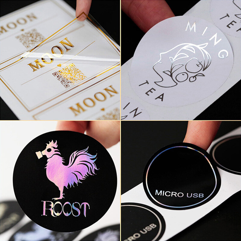 Personalizado cor adesivos transparente etiqueta auto-adesiva PVC produtos adesivos dos desenhos animados marca registrada etiqueta logotipo impresso