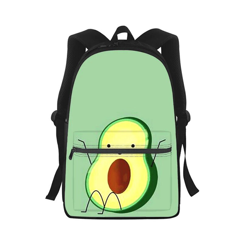 Cartoon cute avocado Men Women Backpack 3D Print Fashion Student School Bag Laptop Backpack Kids Travel Shoulder Bag
