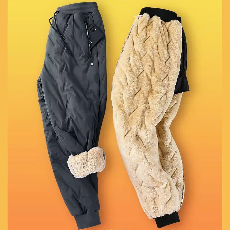 Calça de jogging Windproof masculina moletom de lã quente, calça grossa, lazer, alta qualidade, nova marca, inverno