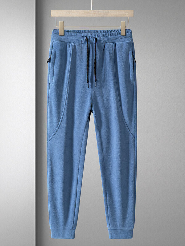 Winter Zip Pockets Thick Warm Sweatpants Men Joggers Sportswear Casual Track Pants Male Plus Size Thermal Fleece Trousers 8XL