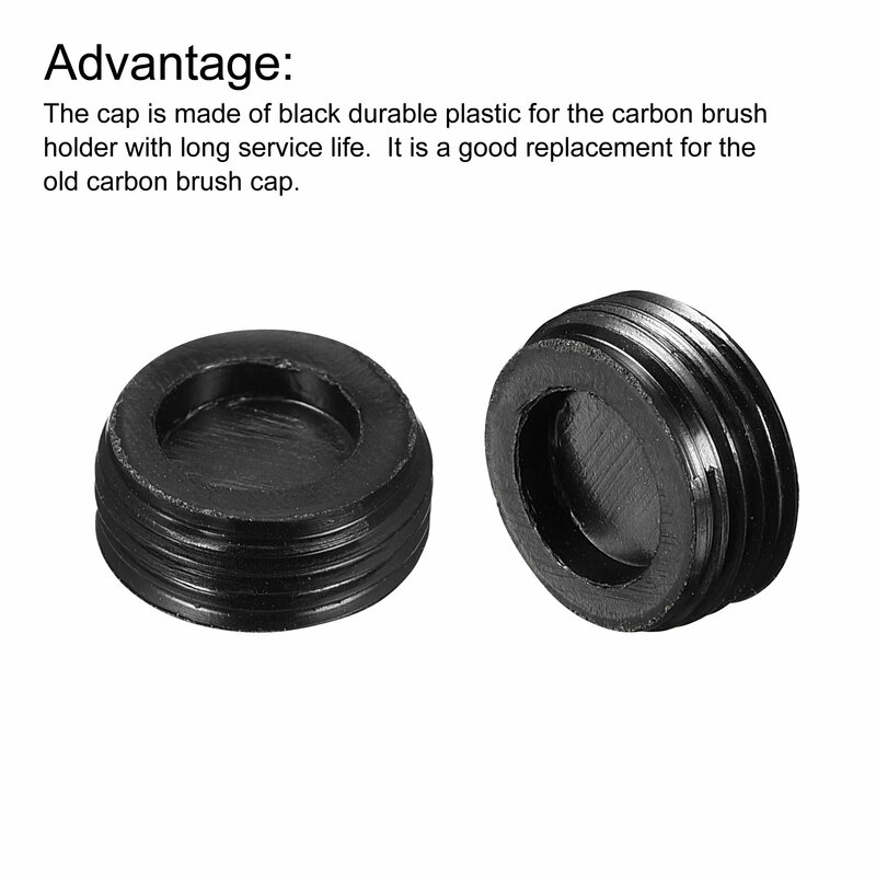 Tornillos de plástico negro para escobillas de carbono, tapas de soporte de caja de 10mm/12mm/13mm/14mm/15mm/16mm/18mm/20mm/22mm, 6/10/20 piezas cubierta de cepillo