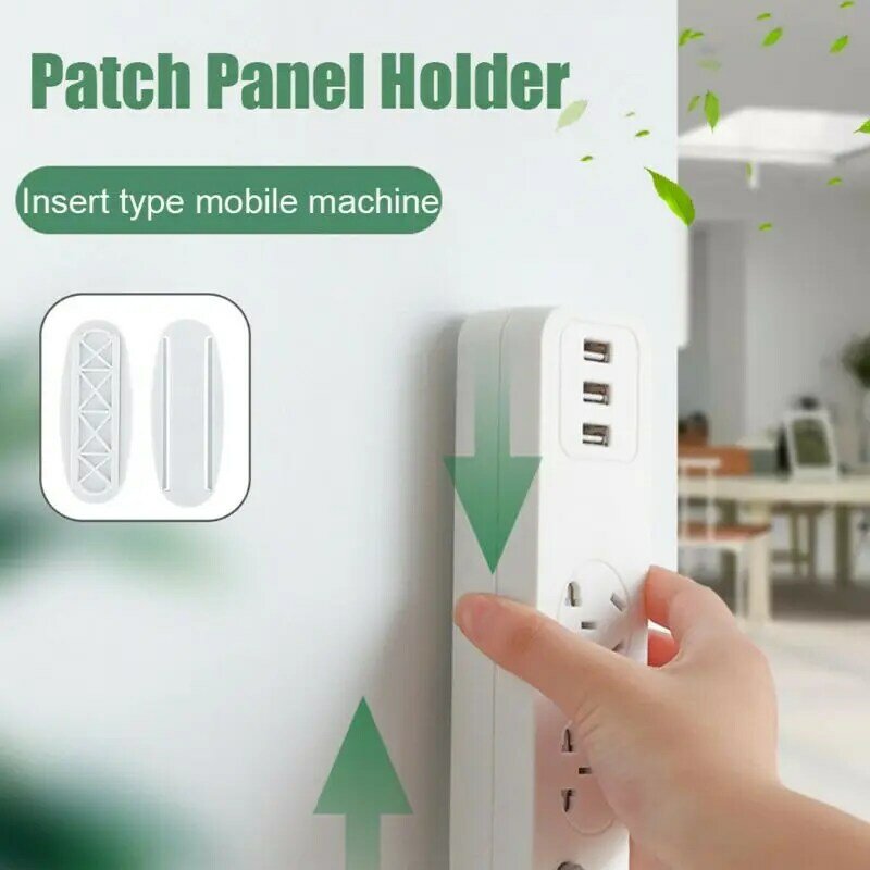 Wall-Mounted Sticker Punch-free Plug Fixer Self-Adhesive Socket Fixer Cable Wire Desktop Power Strip Holder