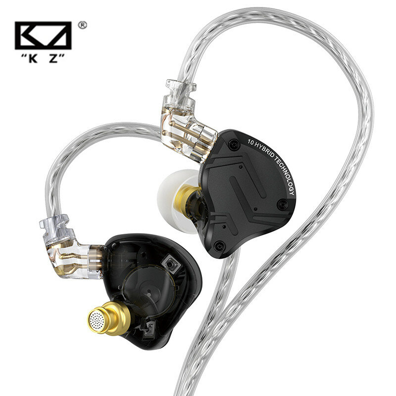 KZ-Écouteurs intra-auriculaires hybrides en métal ZS10 PRO X HIFI Bass, écouteurs sport, casque antibruit, Zmersible PRO AS16 PRO AS12 ZSX ZEX