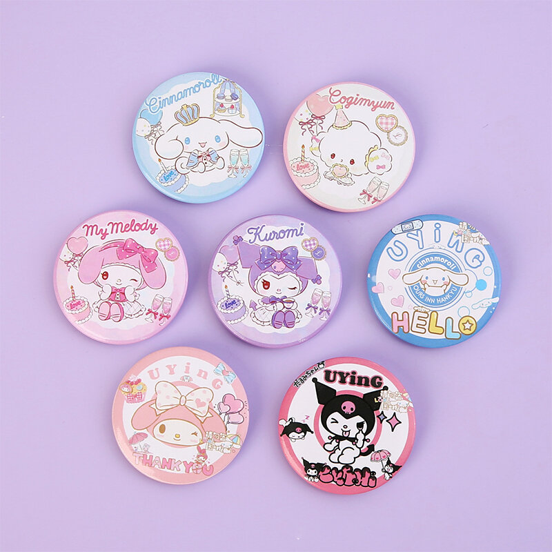 Leuke Cartoon Sanrio Tin Badge En Borst Badge Cinnamoroll Kuromi Melodie Pochacco Hello Kitty Broche Rugzak Hanger Anime