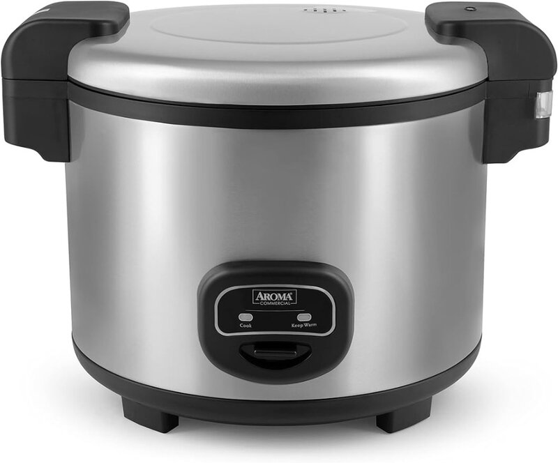 Aroma Household Commercial Rice Cooker, Aço Inoxidável Exterior, Prata, 60 Cup Cozido, 30 Cup UNCOOKED, ARC-1130S
