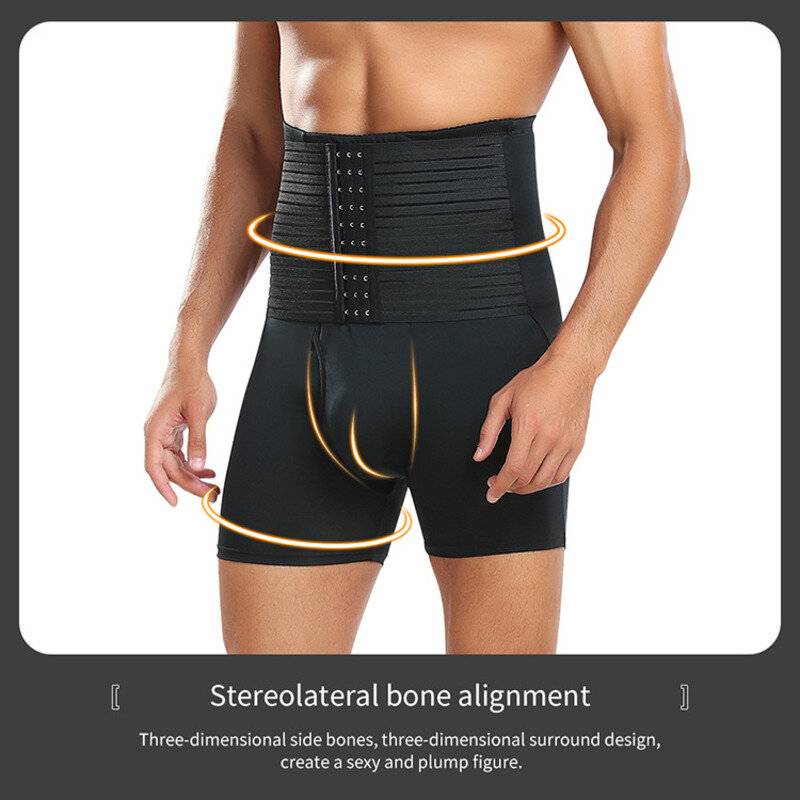 Men Slimming Tummy Control Shorts Compression High Waist Shapewear Hip Enhancer Brief Breathable Lifting Buttocks Legs Shaping