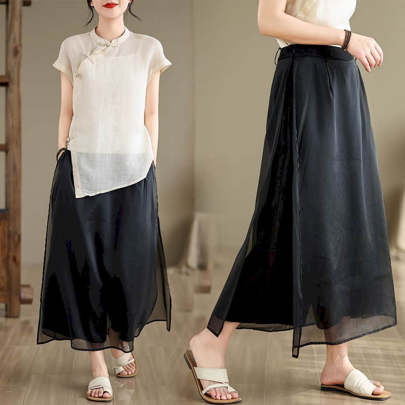 Feste Hosen für Frauen lose Baggy Pants Vintage Sommer neue koreanische Stil Harajuku elastische Taille kurze Hose weites Bein Hosen