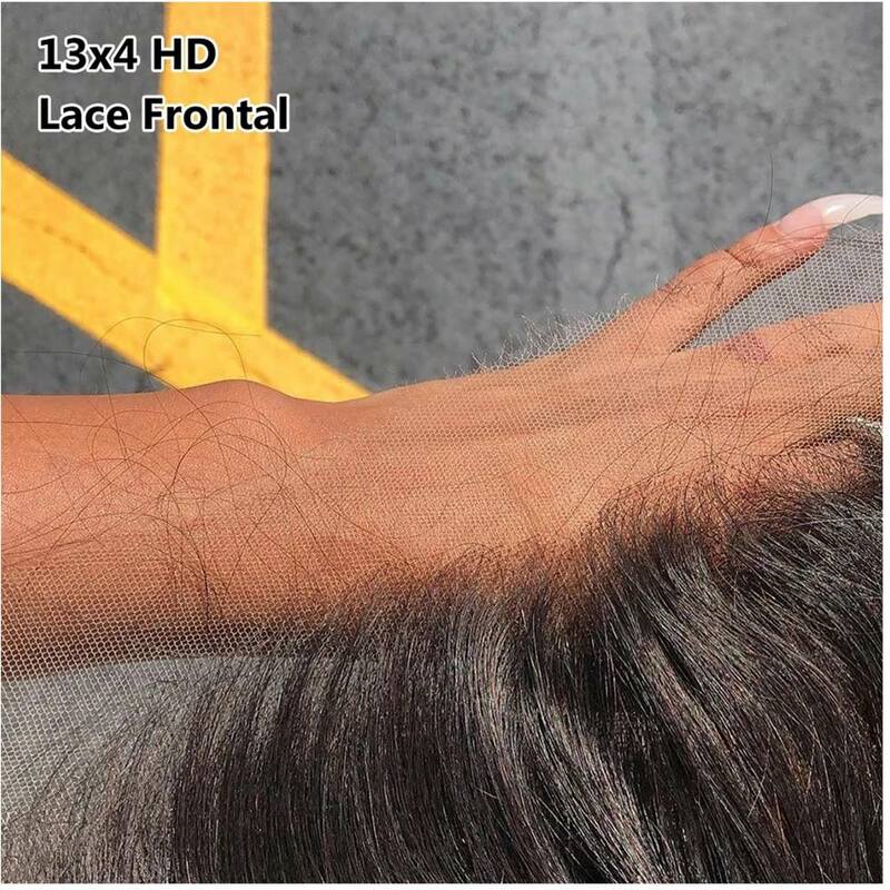 13x4 HD transparan renda Frontal rambut manusia pra-dipetik tubuh Brasil gelombang 4x4 renda penutup hanya Remy rambut grosir