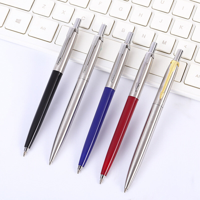 30PCS Ballpoint Pens Business Push-Up Metal Pens Portable Automatic Ballpoint Pens School Supplies
