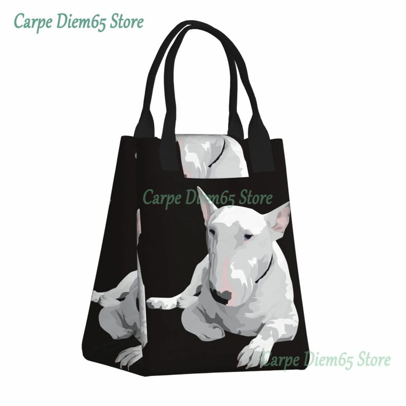 English Bull Terrier Insulated Lunch Tote Bag for Women Portable Warm Cooler Thermal Lunch Bag Kids Food Container Tote