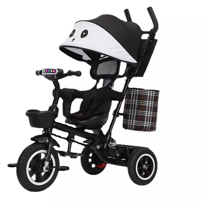 دراجة ثلاثية العجلات للأطفال للأولاد والبنات ، يمكن دفع الجانبين باليد ، والغناء ، والطي ، ووضع أسوار ، لتظليل ، الذين تتراوح أعمارهم بين 1 و 3 و 6 سنوات