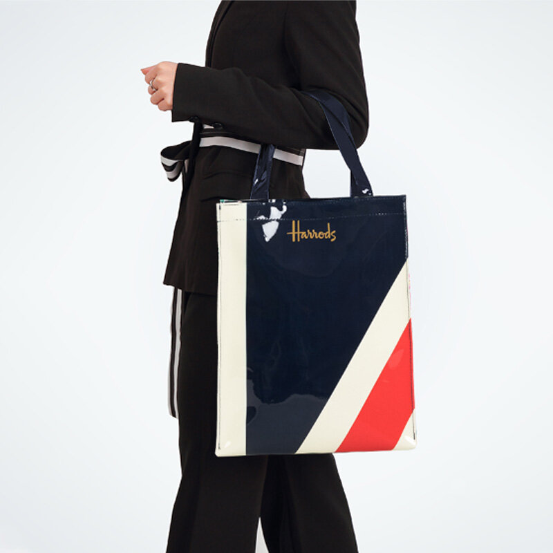 Многоразовая сумка для покупок из ПВХ с принтом, Женская Экологичная Водонепроницаемая Повседневная сумка через плечо, большая сумка для работы