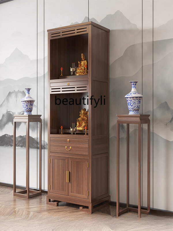 Armario de Buda de madera maciza, santuario de Buda, armario de Altar, armario de ropa, nuevo estilo chino