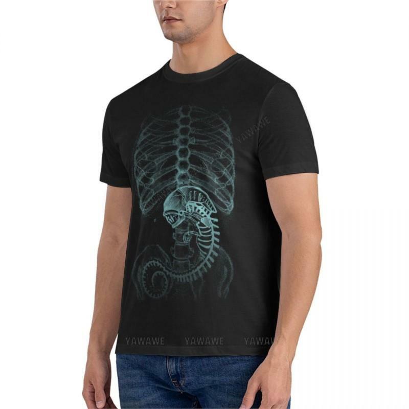 Obcy radiografia, X-Ray klasyczne t-shirt dla mężczyzn opakowanie oversize t shirt mężczyźni krótki T-Shirt męska koszulka 4XL 5XL