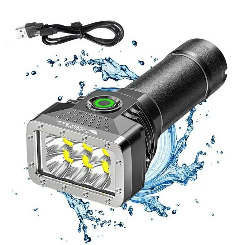 Яркий портативный мини-фонарик с зарядкой от USB, многофункциональные фонарики с зумом, мини-фонарик, водонепроницаемый фонарик для кемпинга